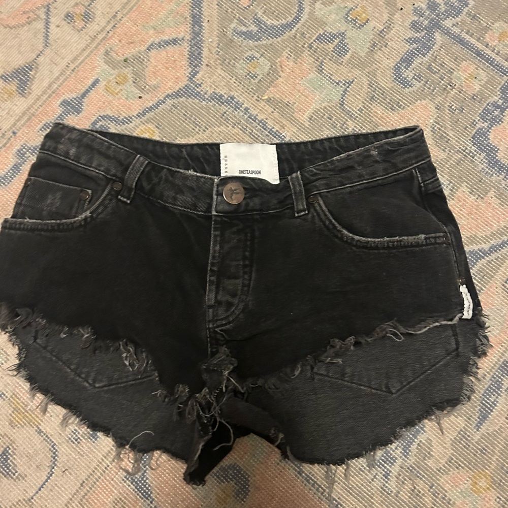 One teaspoon black denim shorts